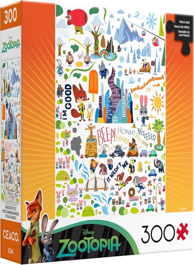 سيكو أحجية الصور المقطوعة من سيكو - ديزني - زوتوبيا - 300 قطعة كبيرة الحجم - Image 3